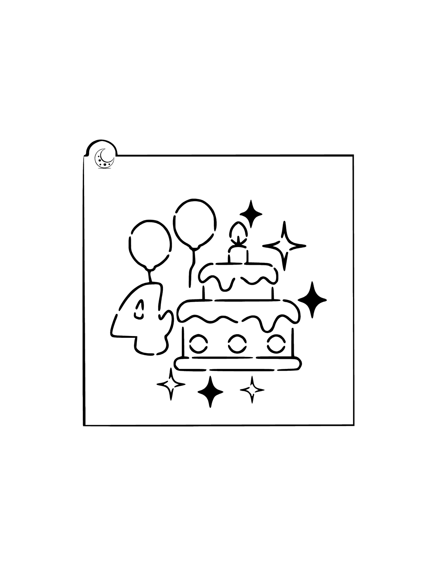 Birthday cake 4 Cookie Stencil