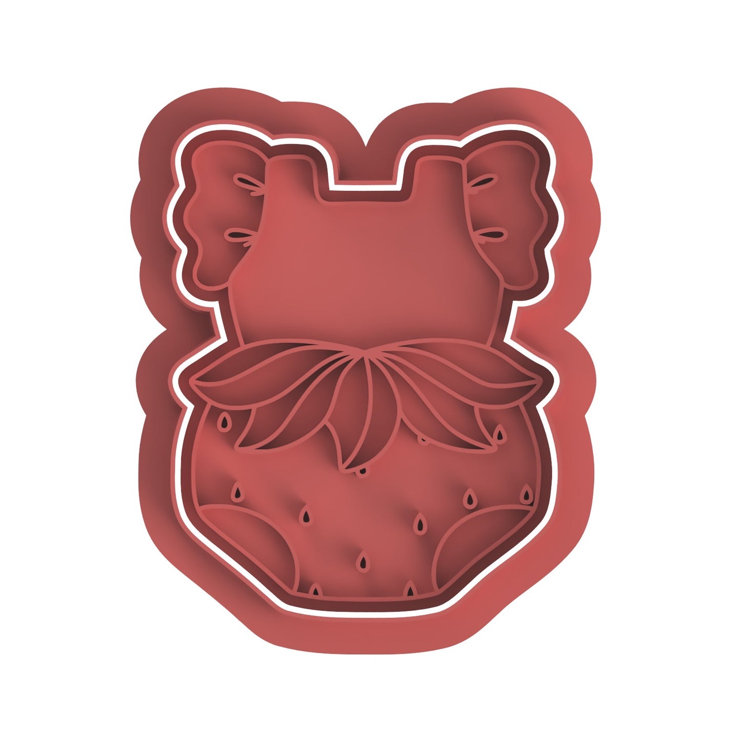 Strawberry baby oneise cookie cutter with stamp
