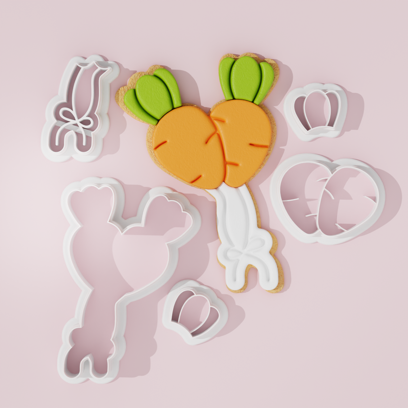 Easter carrot balloon cutter fondant