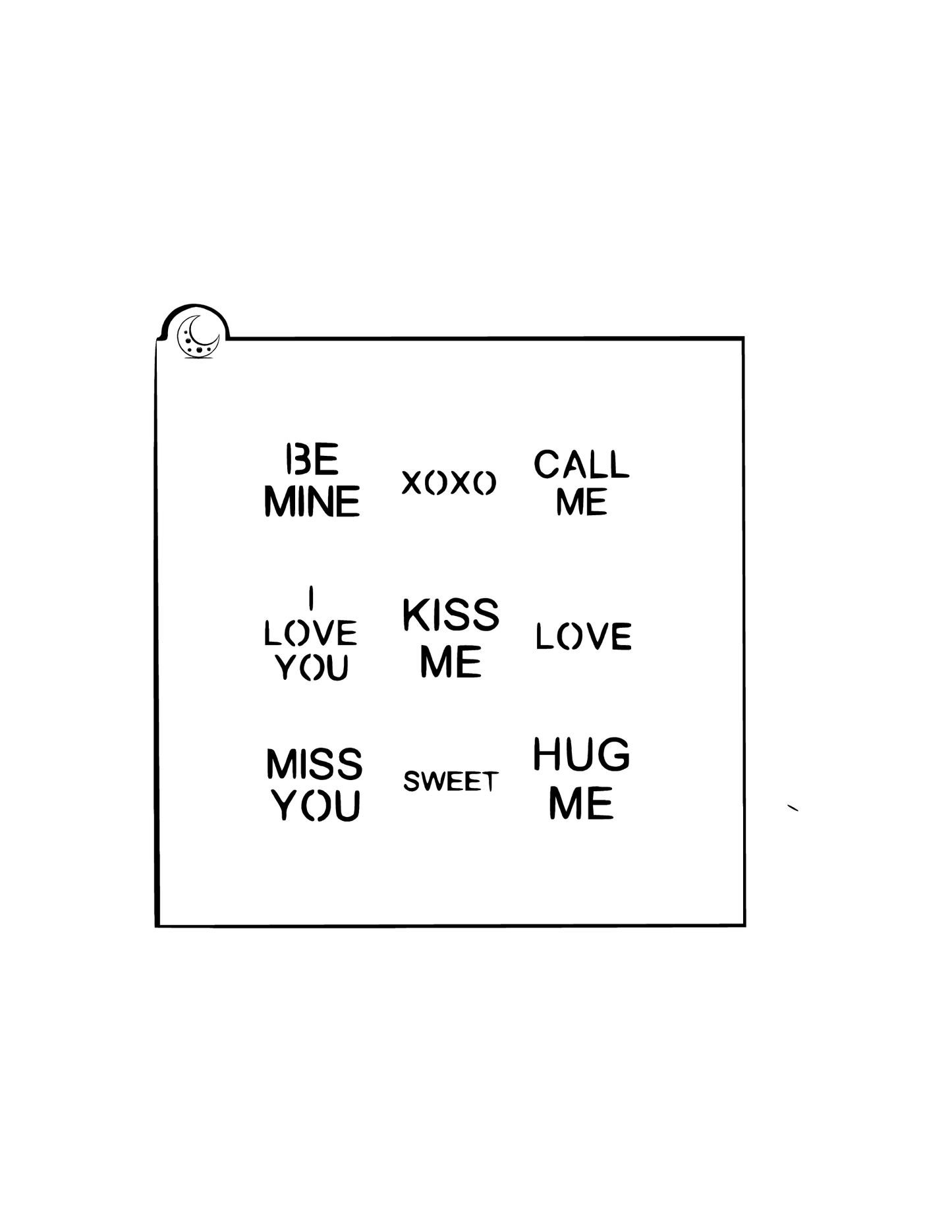 Conversation Heart Cookie Stencil