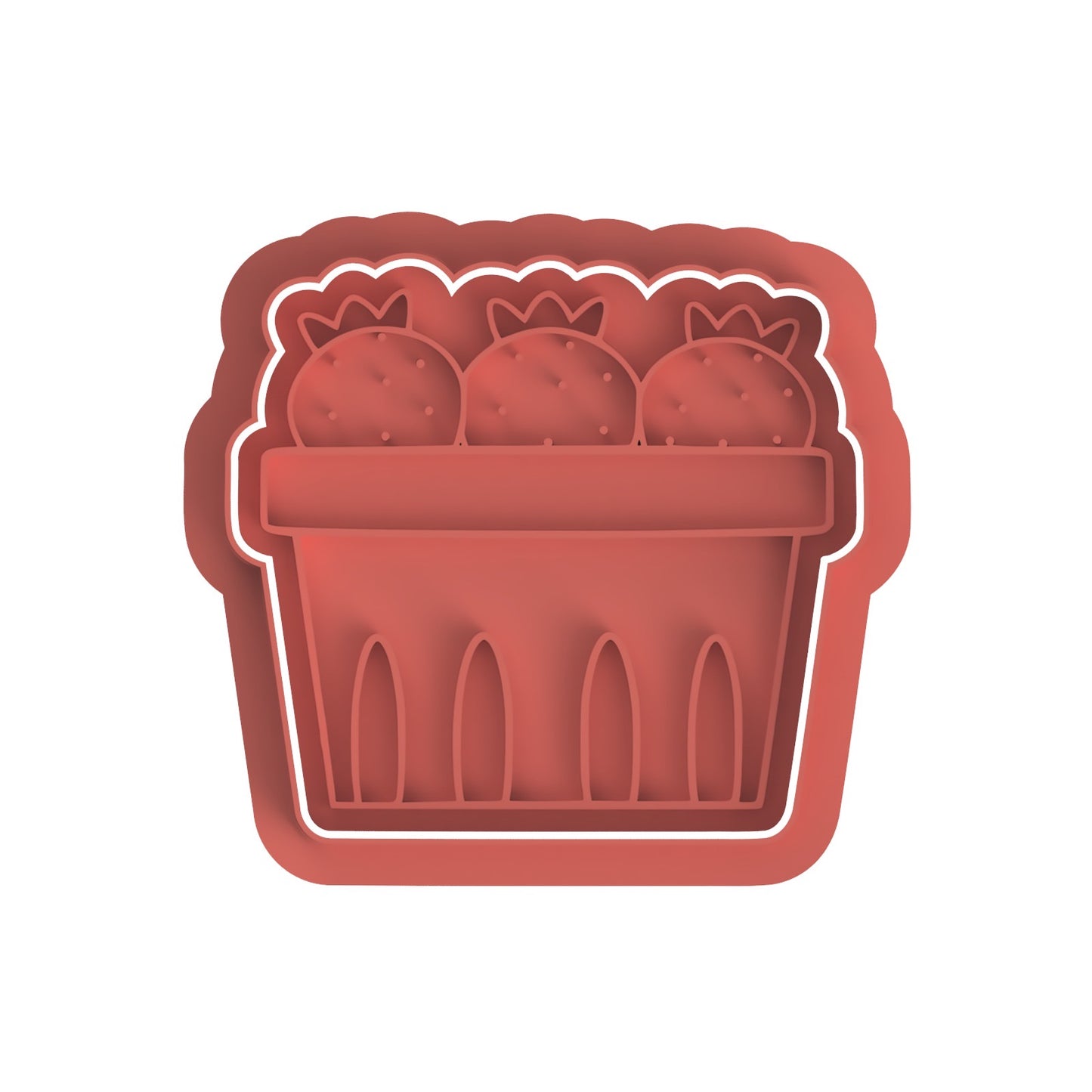Strawberry Basquet cookie cutter with stamp