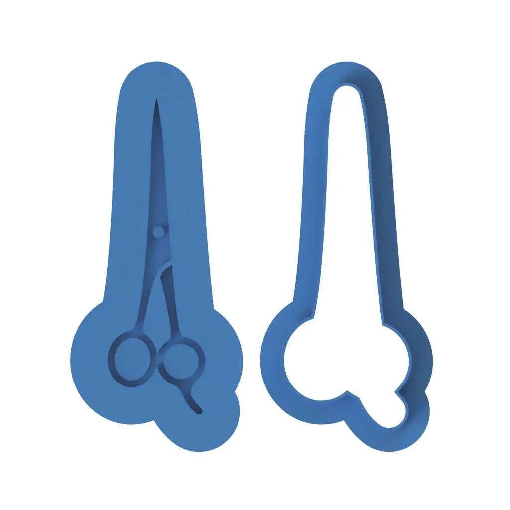 Barber Shears Cookie Cutters with Debosser
