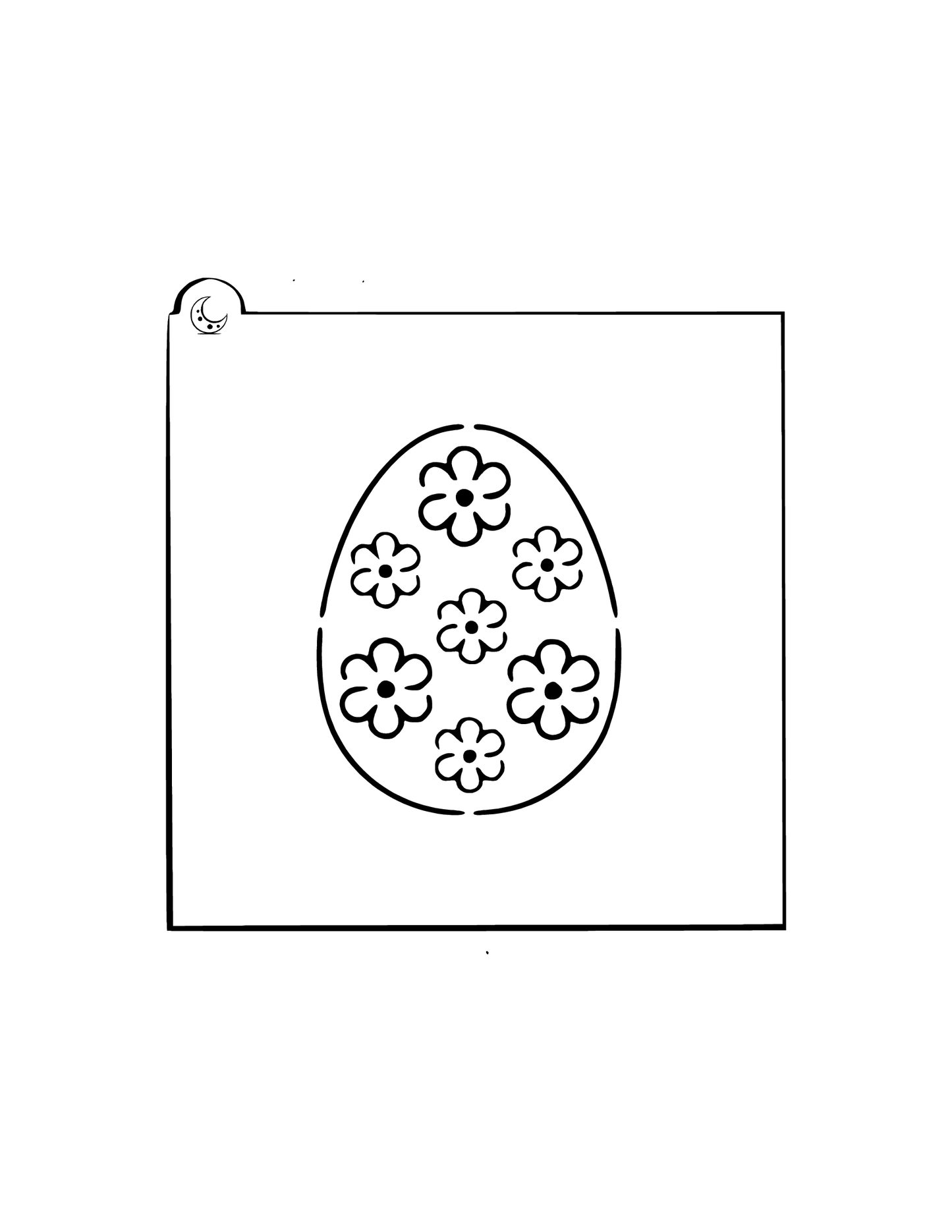 Easter Egg Flower Cookie Stencil