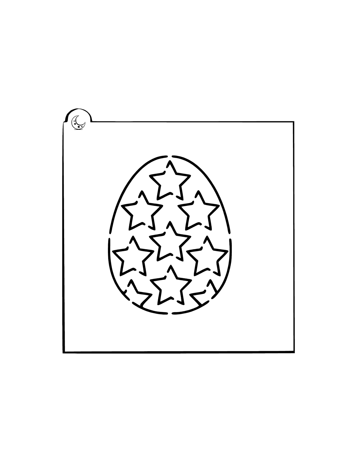 Easter Egg Star Cookie Stencil