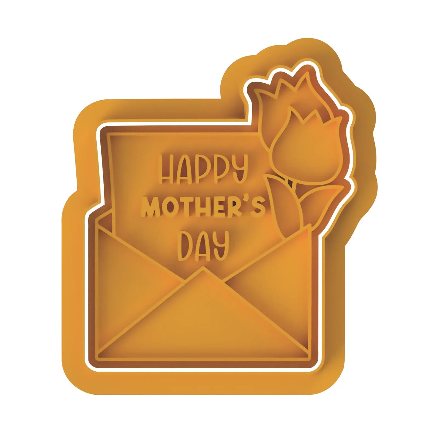 Happy Mother Day cookie cutter with stamp