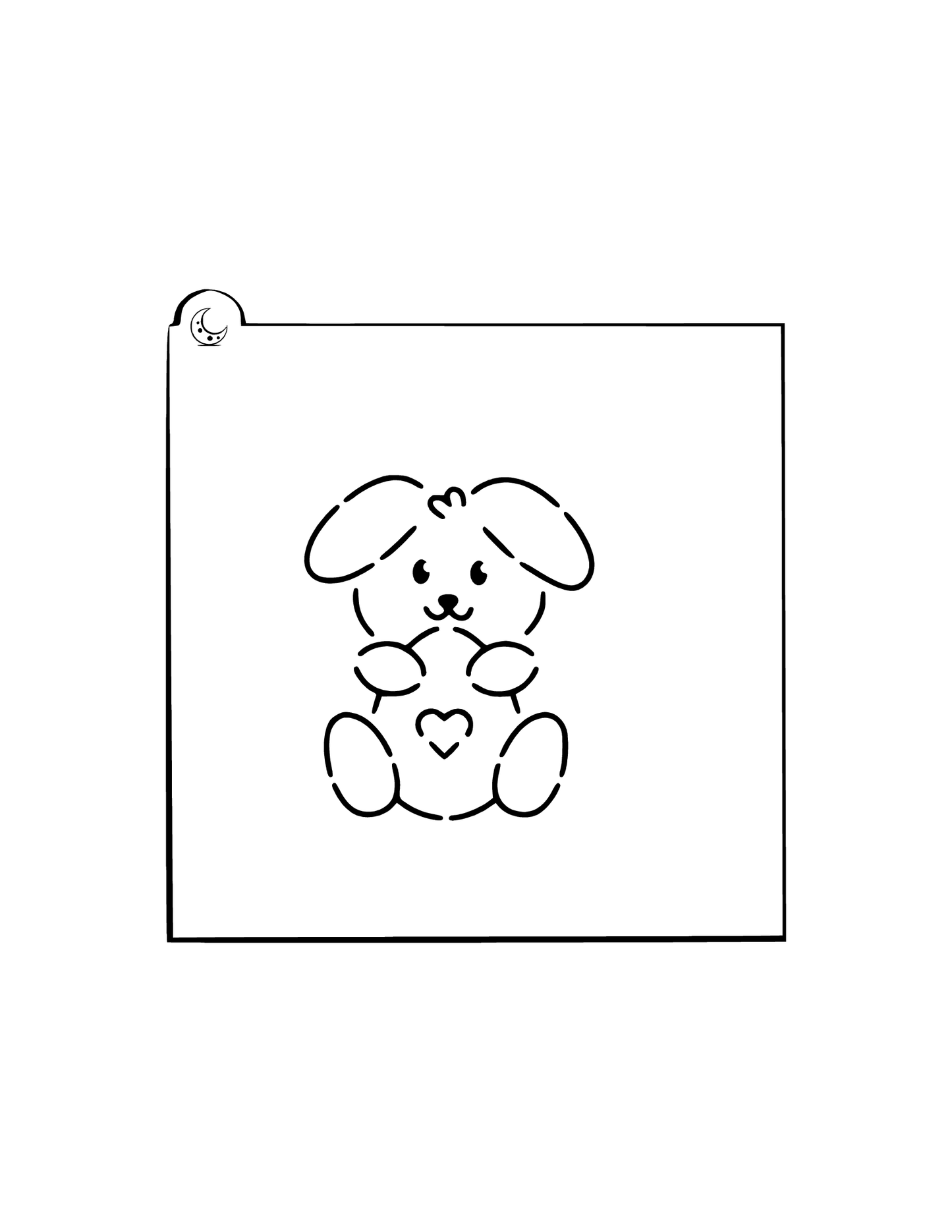 Bunny Hugging Easter Egg Heart Cookie Stencil