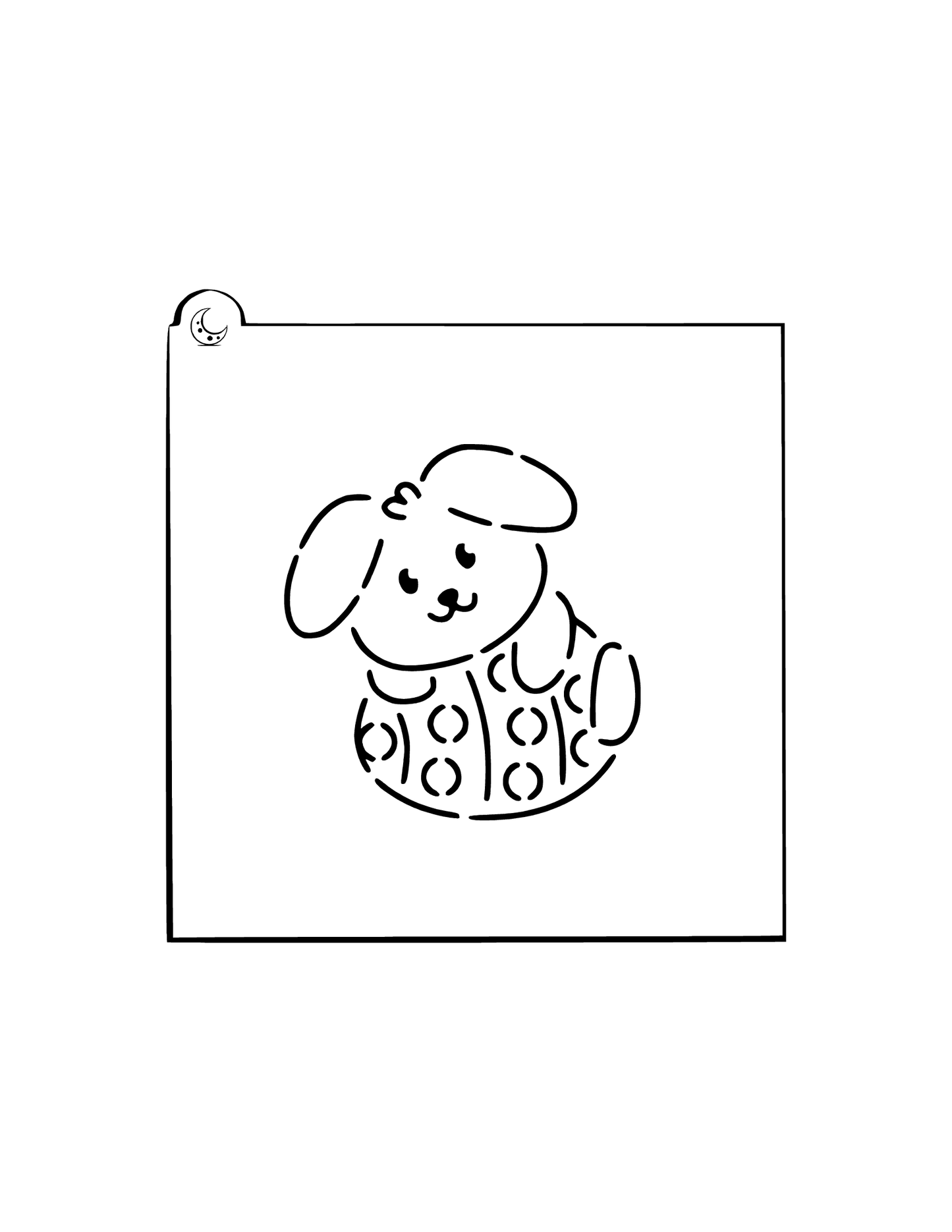 Bunny Hugging Easter Egg Dot Cookie Stencil