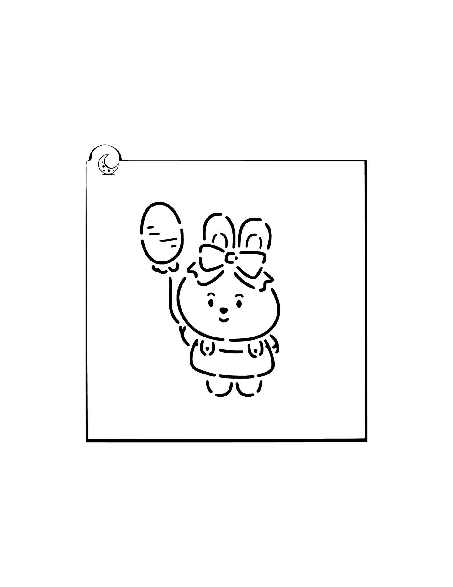 Bunny with Balloon Egg Cookie Stencil