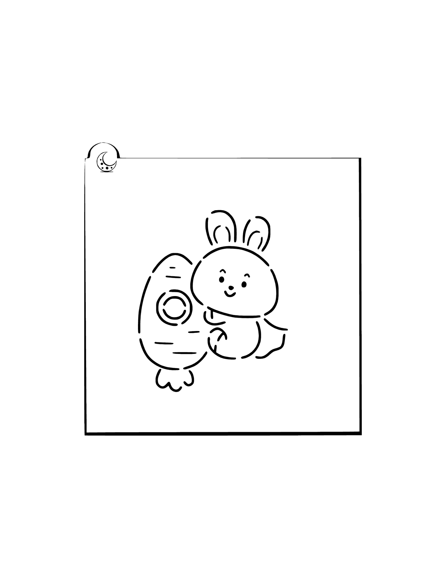 Bunny Space Cookie Stencil
