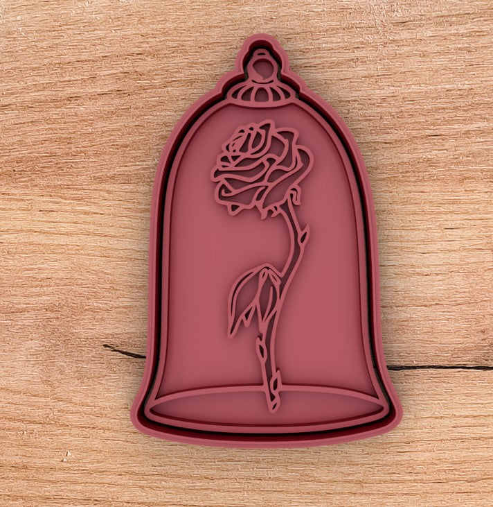 Flower cookie cutter with stamp