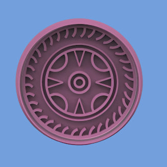 Hot Wheel cookie cutter with stamp