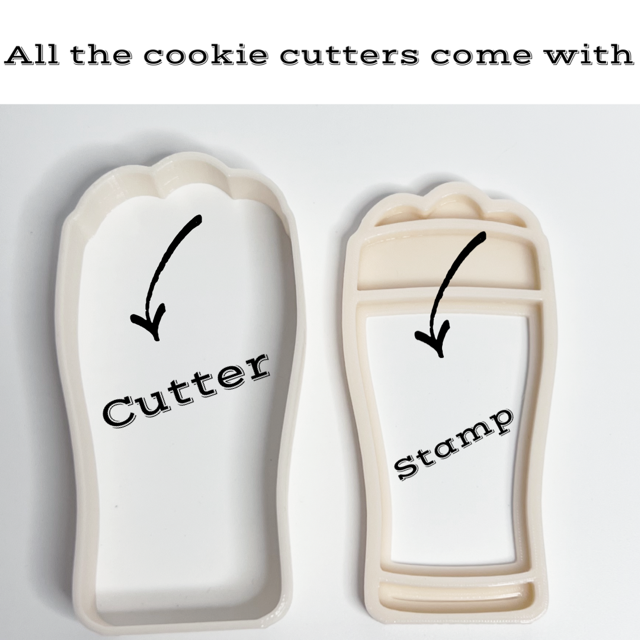 Beer cookie cutter with stamp