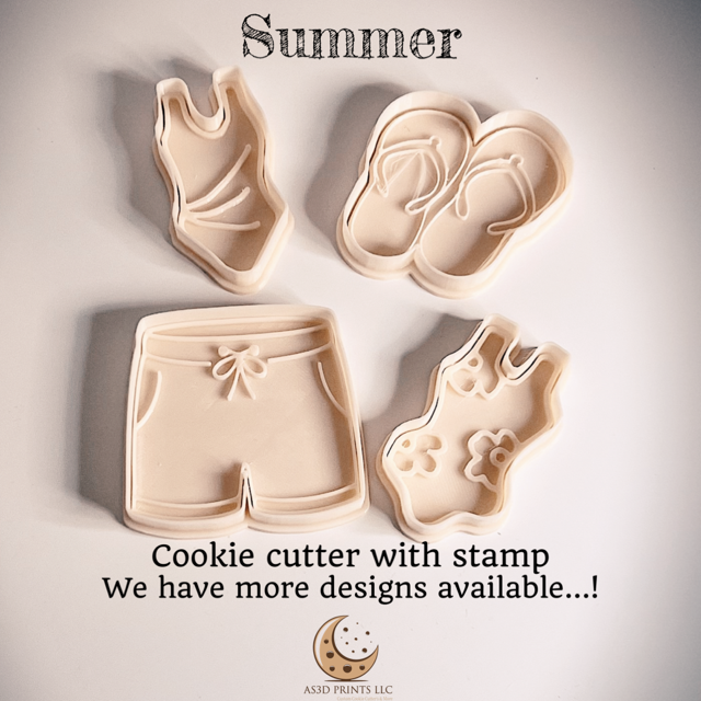 Summer cookie cutter with stamp