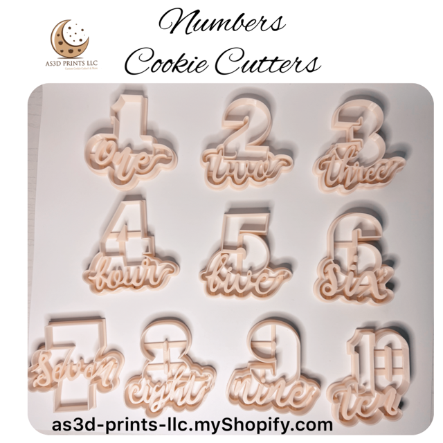 Numers with Writing cookie cutters