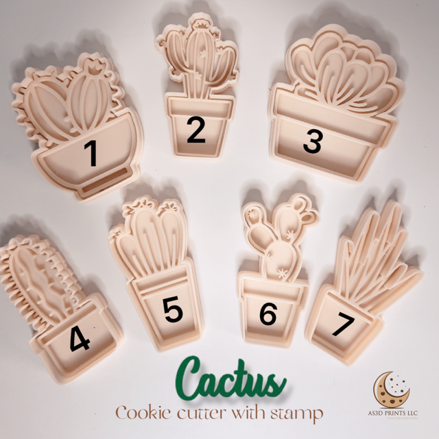 CACTUS cookie cutter with stamp