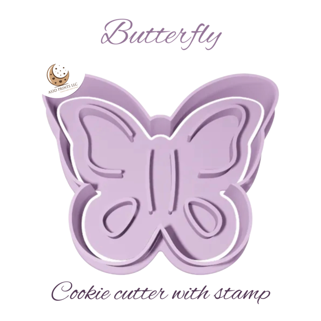 Butterfly cookie cutter with stamp