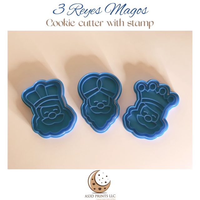 3 Reyes Magos cookie cutter with stamp