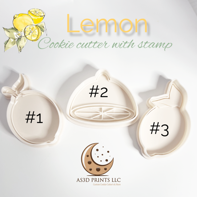 Lemon cookie cutter with stamp