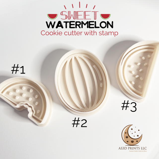 Watermelon cookie cutter with stamp