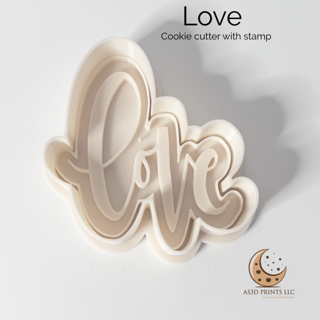 LOVE cookie cuter with stamp