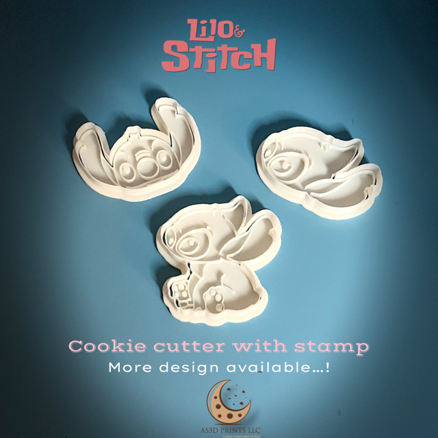 Lilo Stitch cookie cutters with stamp
