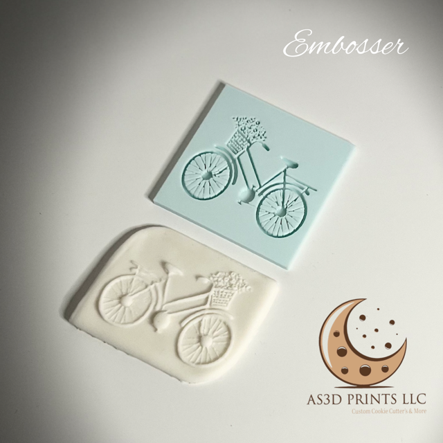 Bicycle cookie embosser