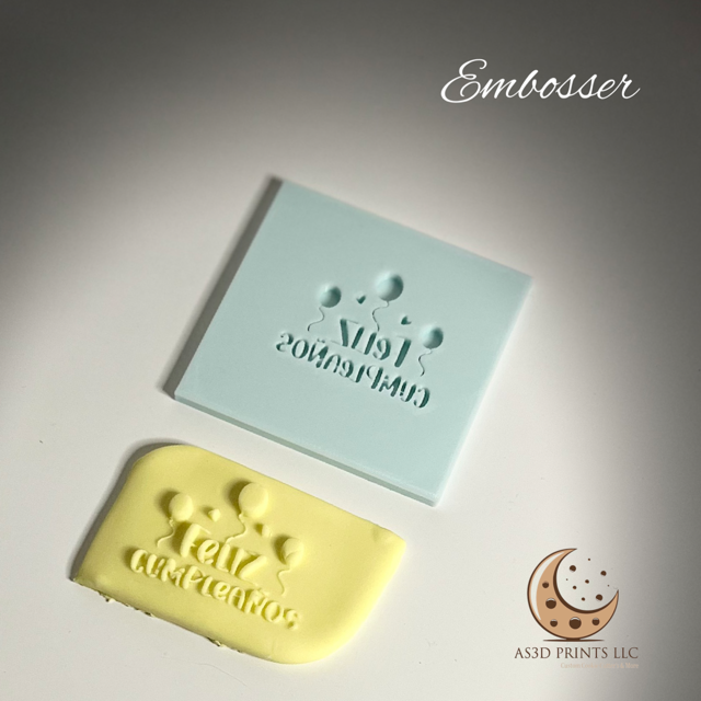 Feliz Cumpleano cookie embosser