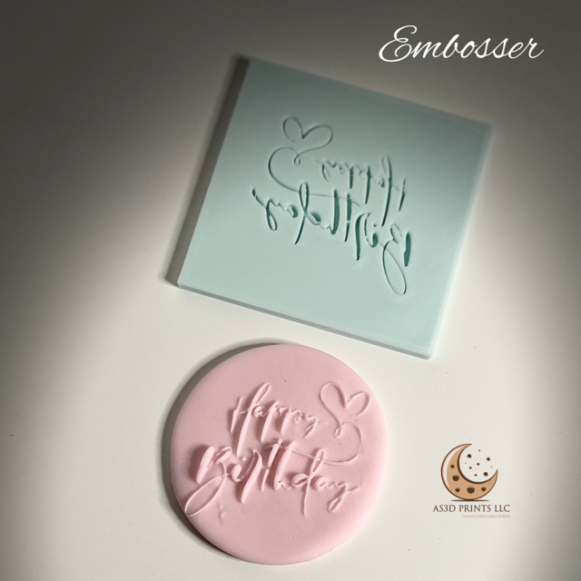 Happy Birthday cookie embosser