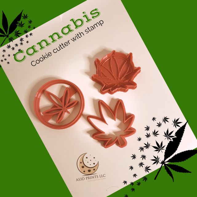 CANNABIS cookie cutter with stamp