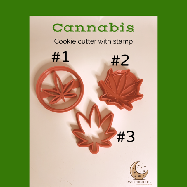 CANNABIS cookie cutter with stamp