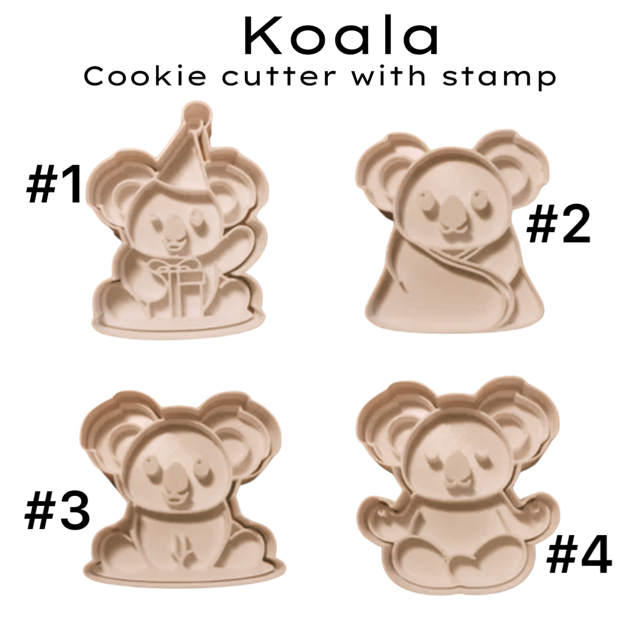 Koala cookie cutter with stamp