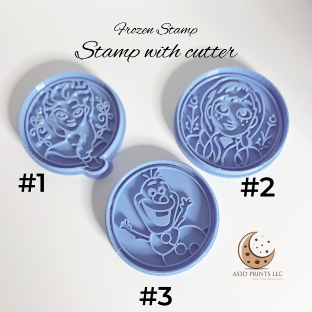 Frozen cookie cutter with stamp