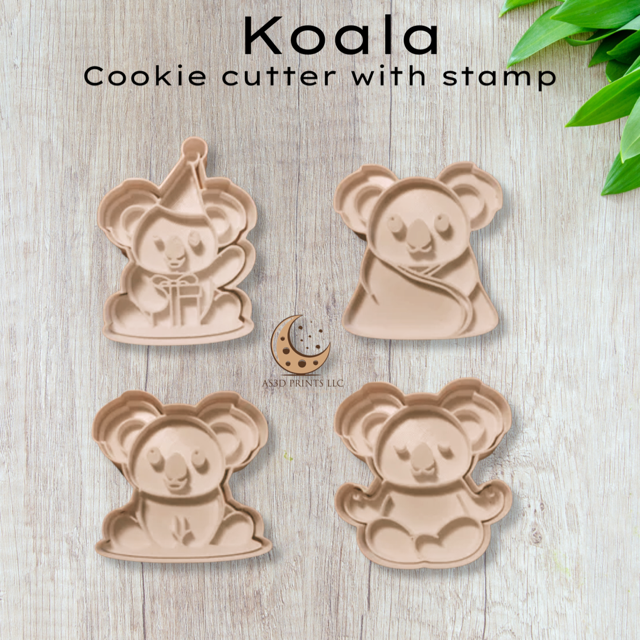 Koala cookie cutter with stamp