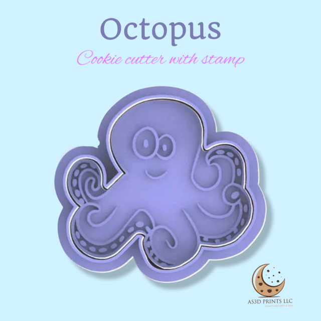 Octopus cookie cutter with stamp