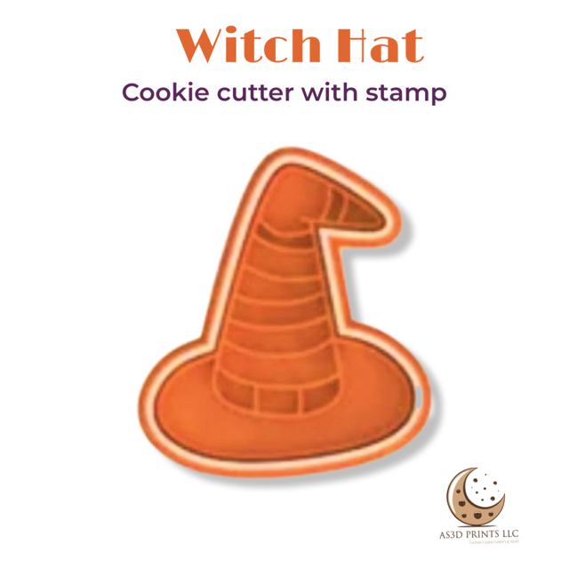 Witch Hat cookie cutter with stamp