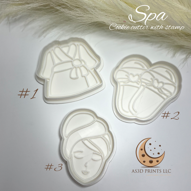 Spa cookie cutters with stamp
