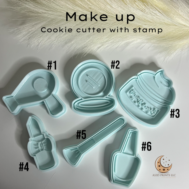 Make Up cookie cutters with stamp