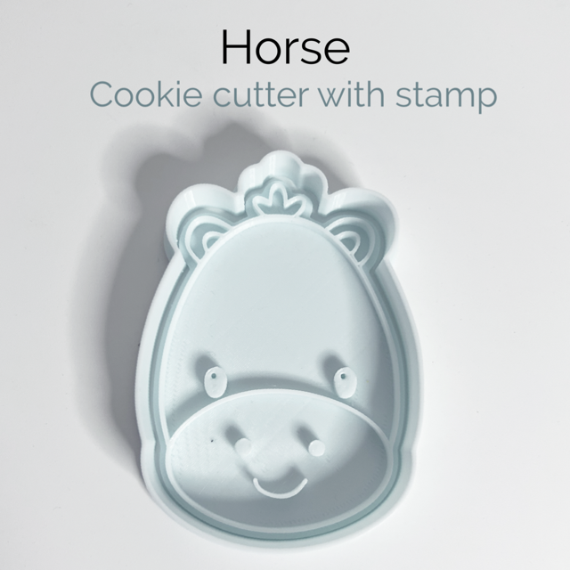 Horse Face cookie cutter with stamp