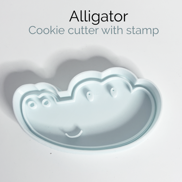 Alligator Face cookie cutter with stamp