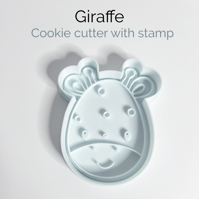 Giraffe Face cookie cutter with stamp
