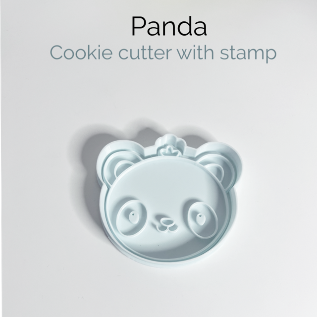Panda Face cookie cutter with stamp