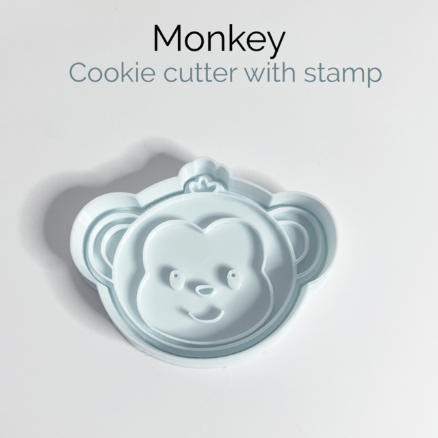 Monkey Face cookie cutter with stamp