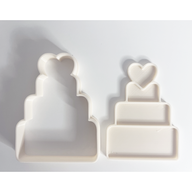 Wedding Cake design #1 cookie cutter with stamp
