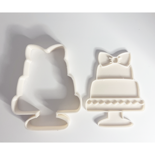 Wedding Cake design #2 cookie cutter with stamp