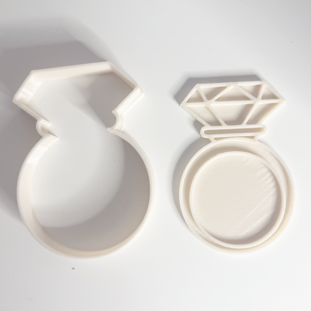 Wedding Ring cookie cutter with stamp