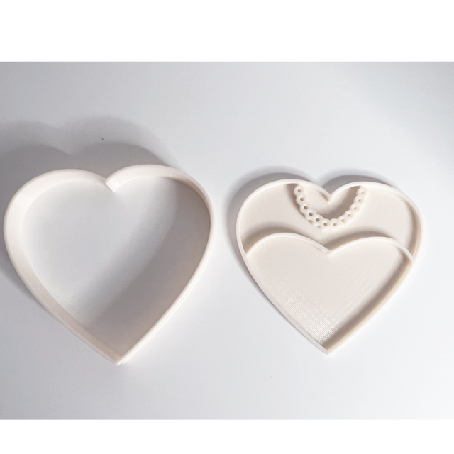 Heart Wedding Woman cookie cutter with stamp