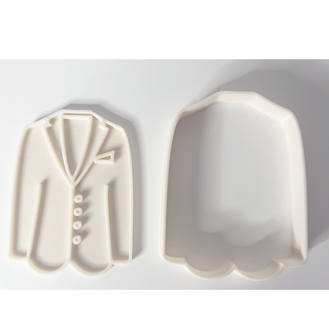 Wedding Suit Man cookie cutter with stamp