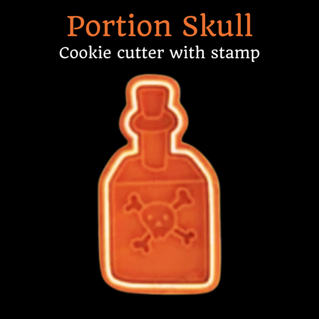 Portion Skull cookie cutter with stamp
