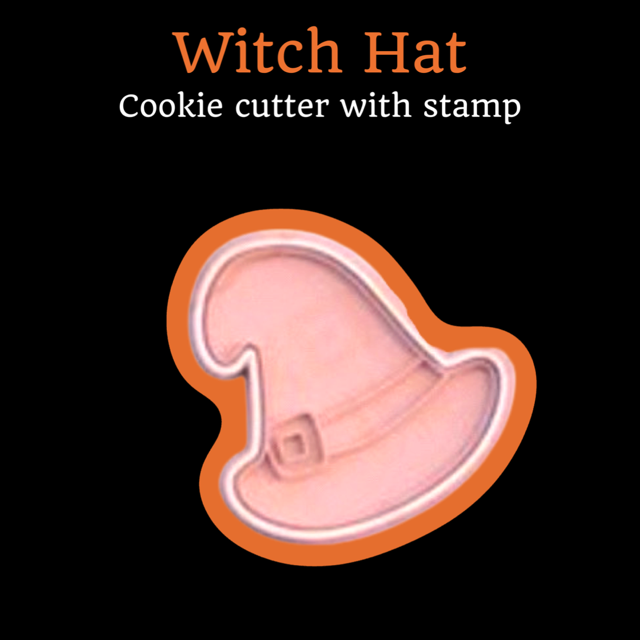 Witch Hat cookie cutter with stamp