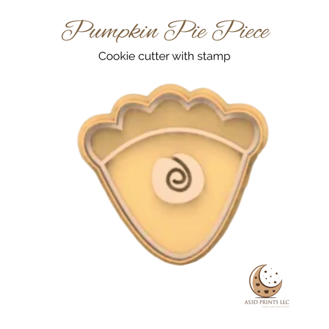 Pumpkin Pie Piece cookie cutter with stamp